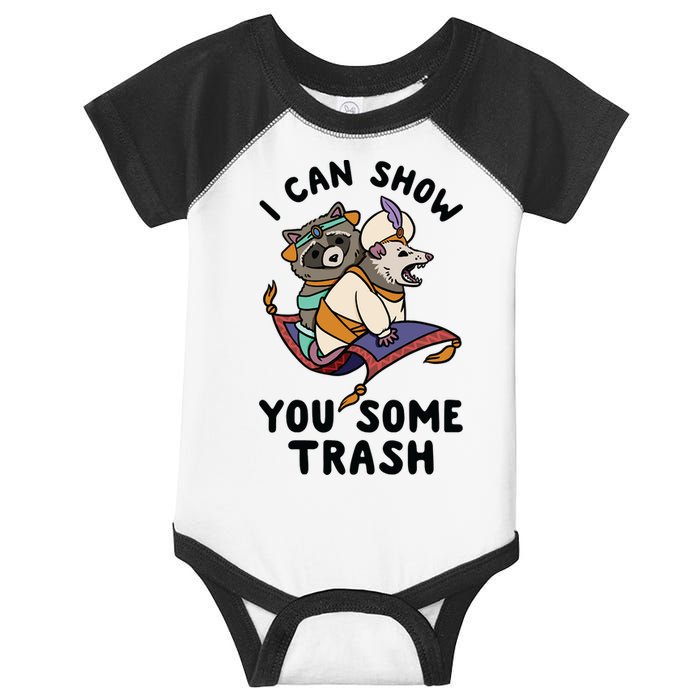 I Can Show You Some Trash, Funny Raccoon And Possum Infant Baby Jersey Bodysuit
