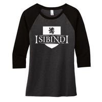 Isibindi Courage School Spirit Courageous Green Women's Tri-Blend 3/4-Sleeve Raglan Shirt