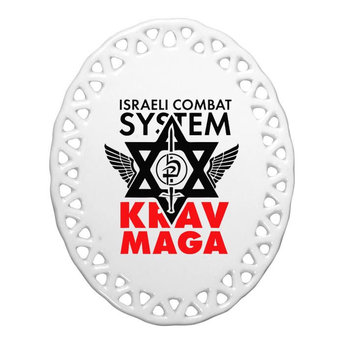 Israeli Combat System Krav Maga Ceramic Oval Ornament