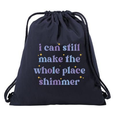 I Can Still Make The Whole Place Shimmer Retro Purple Drawstring Bag