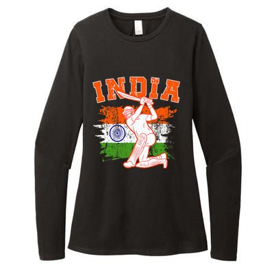 India Cricket Supporters Jersey Indian Cricket Fans Womens CVC Long Sleeve Shirt