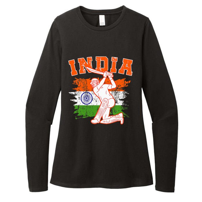 India Cricket Supporters Jersey Indian Cricket Fans Womens CVC Long Sleeve Shirt