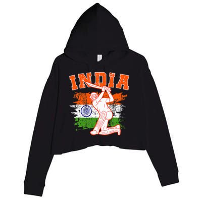 India Cricket Supporters Jersey Indian Cricket Fans Crop Fleece Hoodie