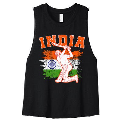 India Cricket Supporters Jersey Indian Cricket Fans Women's Racerback Cropped Tank