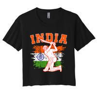 India Cricket Supporters Jersey Indian Cricket Fans Women's Crop Top Tee