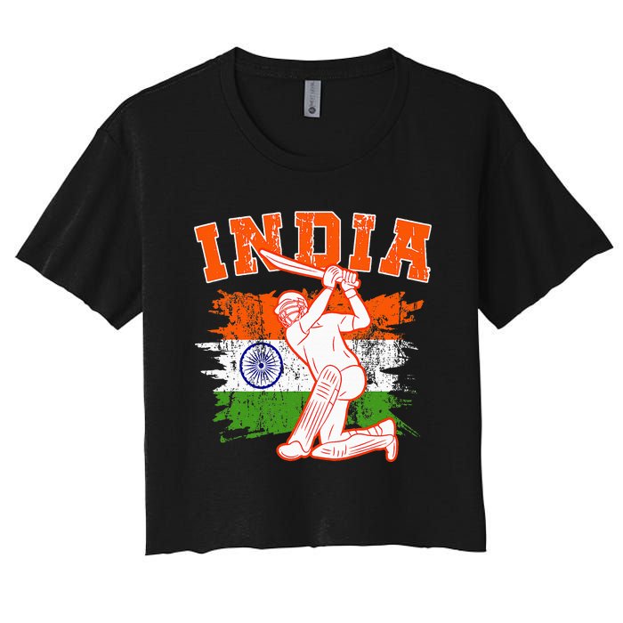 India Cricket Supporters Jersey Indian Cricket Fans Women's Crop Top Tee