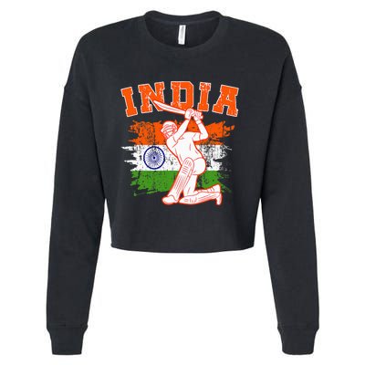 India Cricket Supporters Jersey Indian Cricket Fans Cropped Pullover Crew