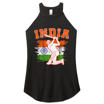 India Cricket Supporters Jersey Indian Cricket Fans Women's Perfect Tri Rocker Tank