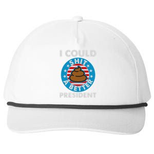 I Could Shit A Better President Poop Emblem Snapback Five-Panel Rope Hat