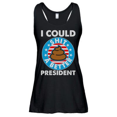 I Could Shit A Better President Poop Emblem Ladies Essential Flowy Tank