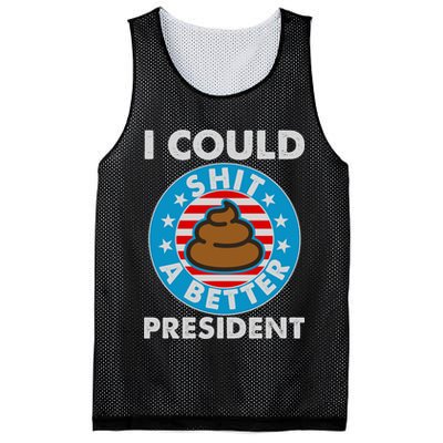 I Could Shit A Better President Poop Emblem Mesh Reversible Basketball Jersey Tank