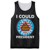 I Could Shit A Better President Poop Emblem Mesh Reversible Basketball Jersey Tank