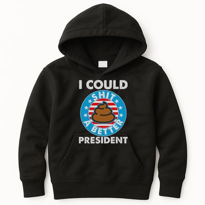 I Could Shit A Better President Poop Emblem Kids Hoodie