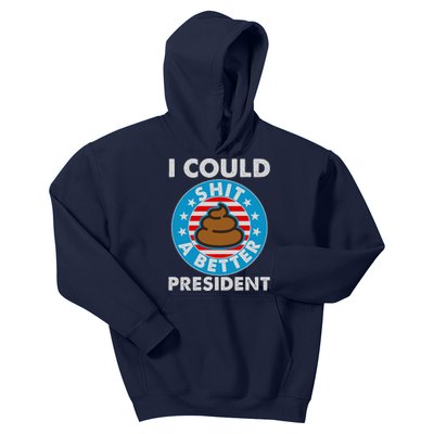 I Could Shit A Better President Poop Emblem Kids Hoodie