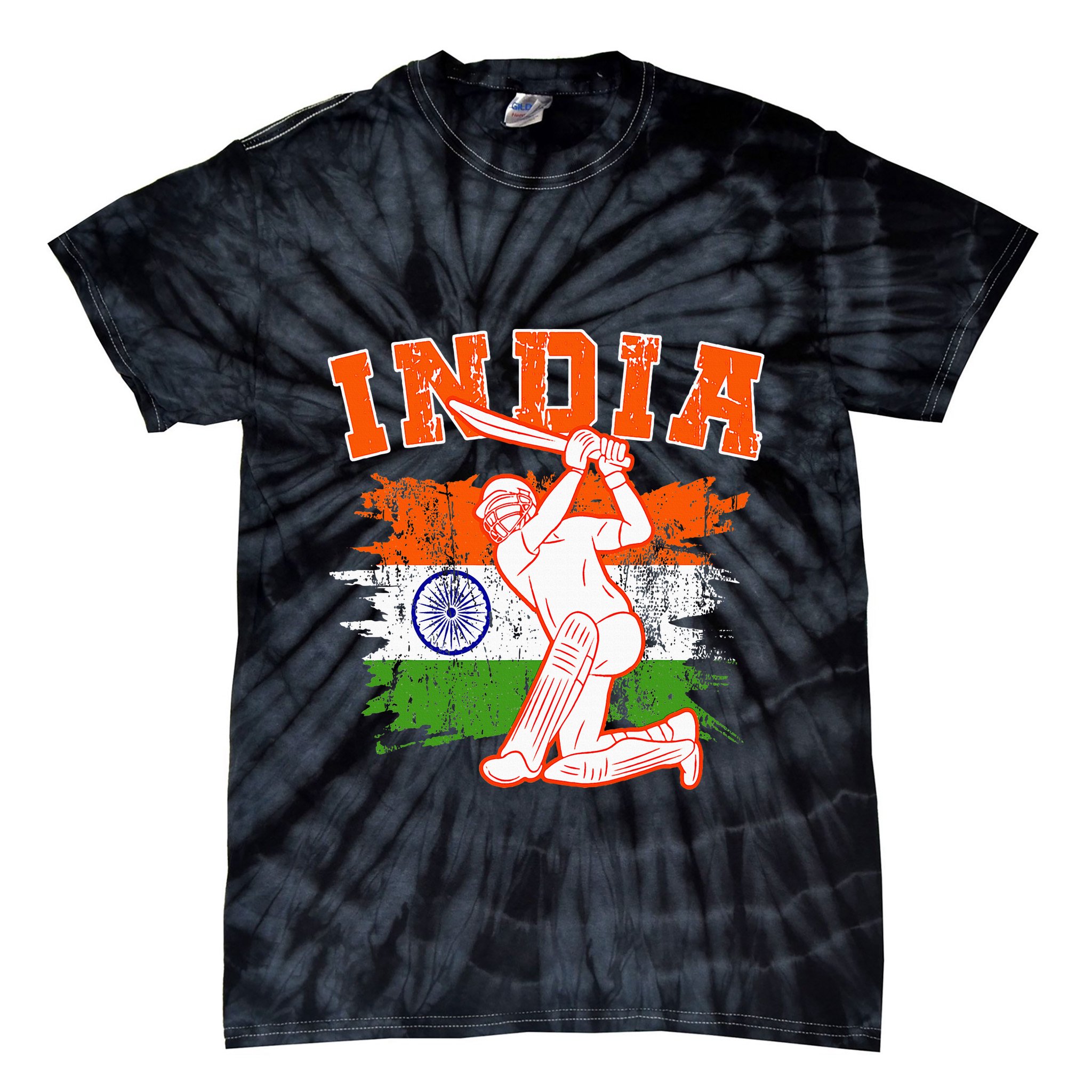 India Cricket Supporters Jersey Indian Tie-Dye T-Shirt