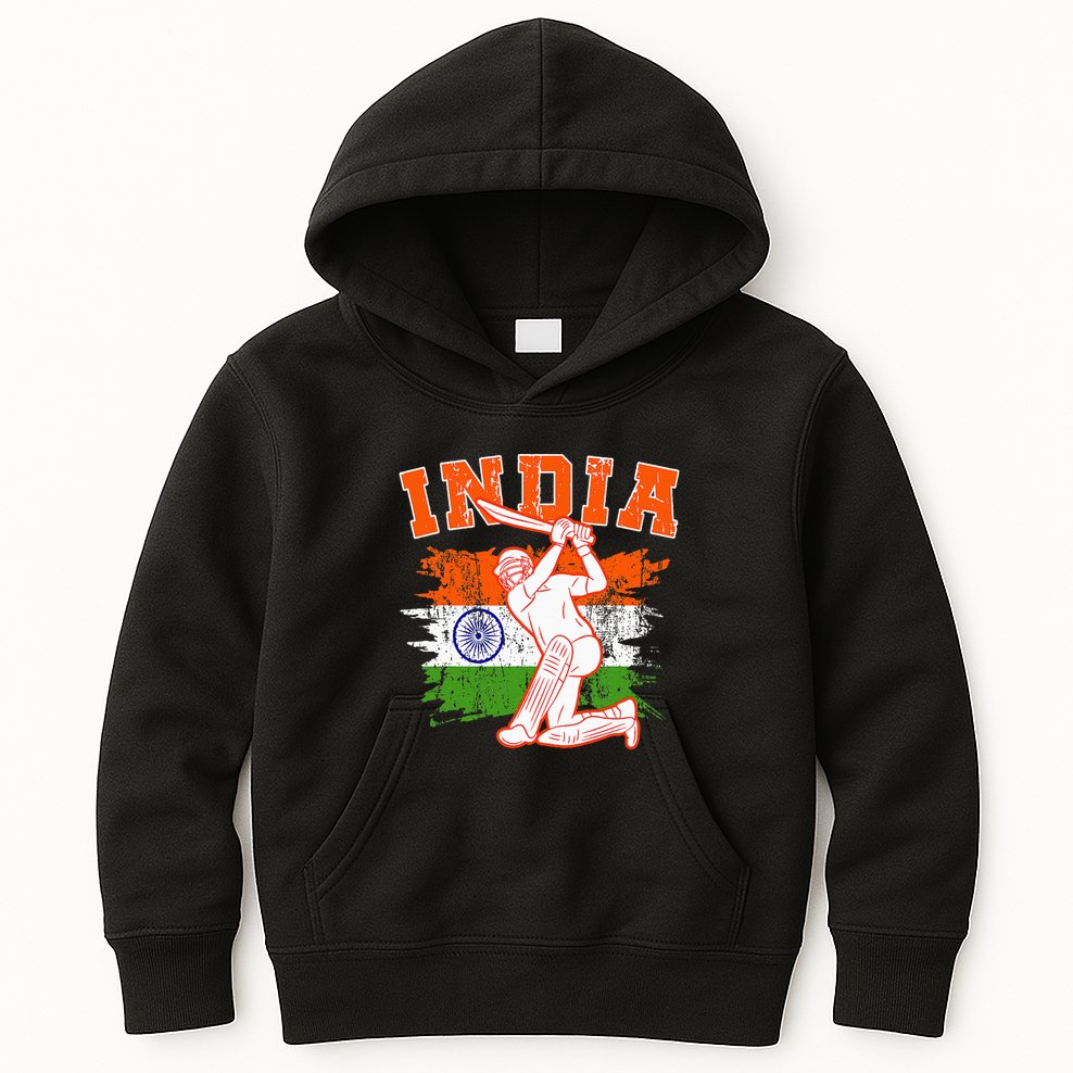 India Cricket Supporters Jersey Indian Kids Hoodie