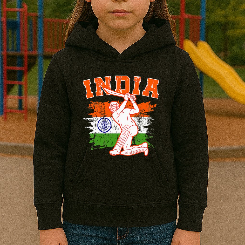 India Cricket Supporters Jersey Indian Kids Hoodie