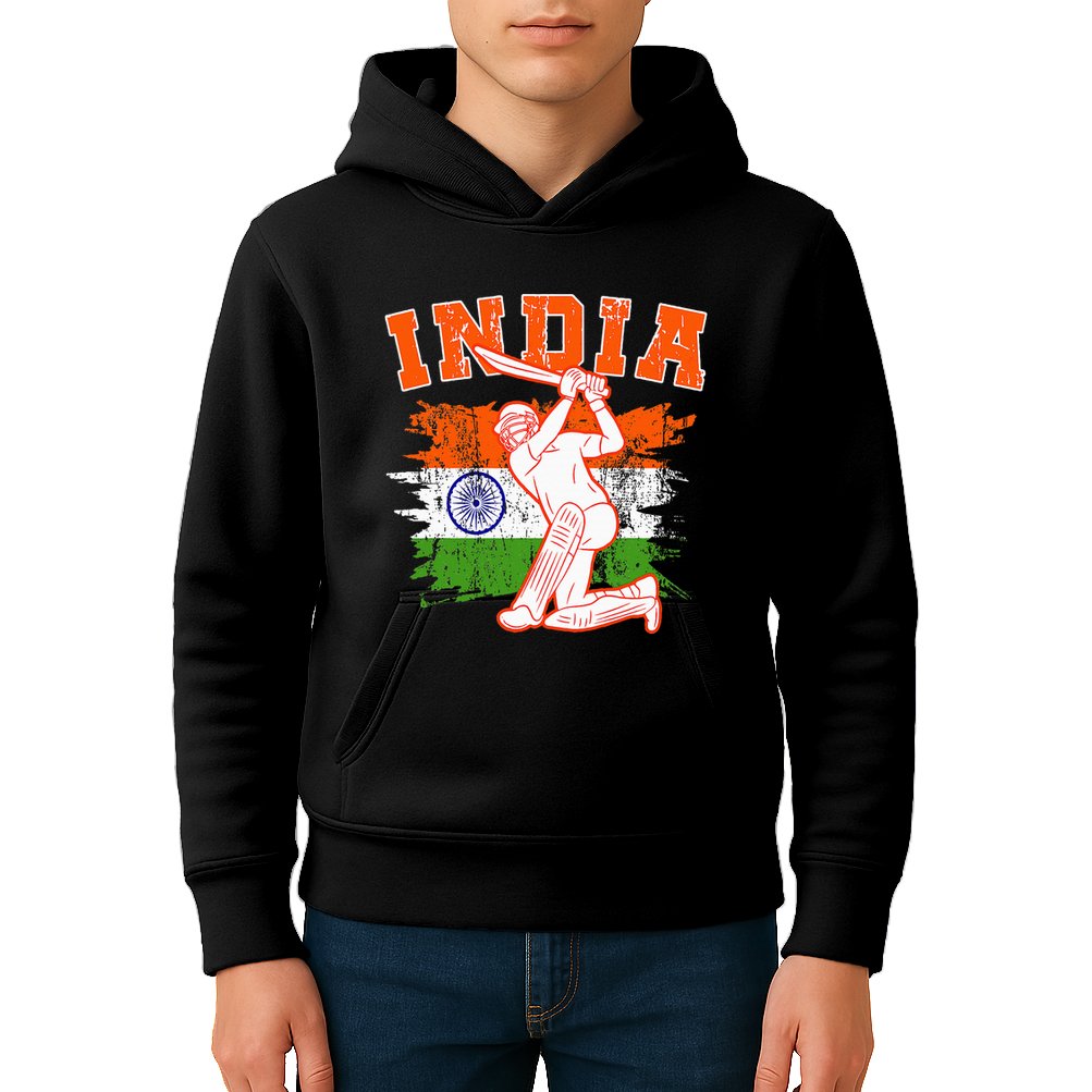 India Cricket Supporters Jersey Indian Kids Hoodie