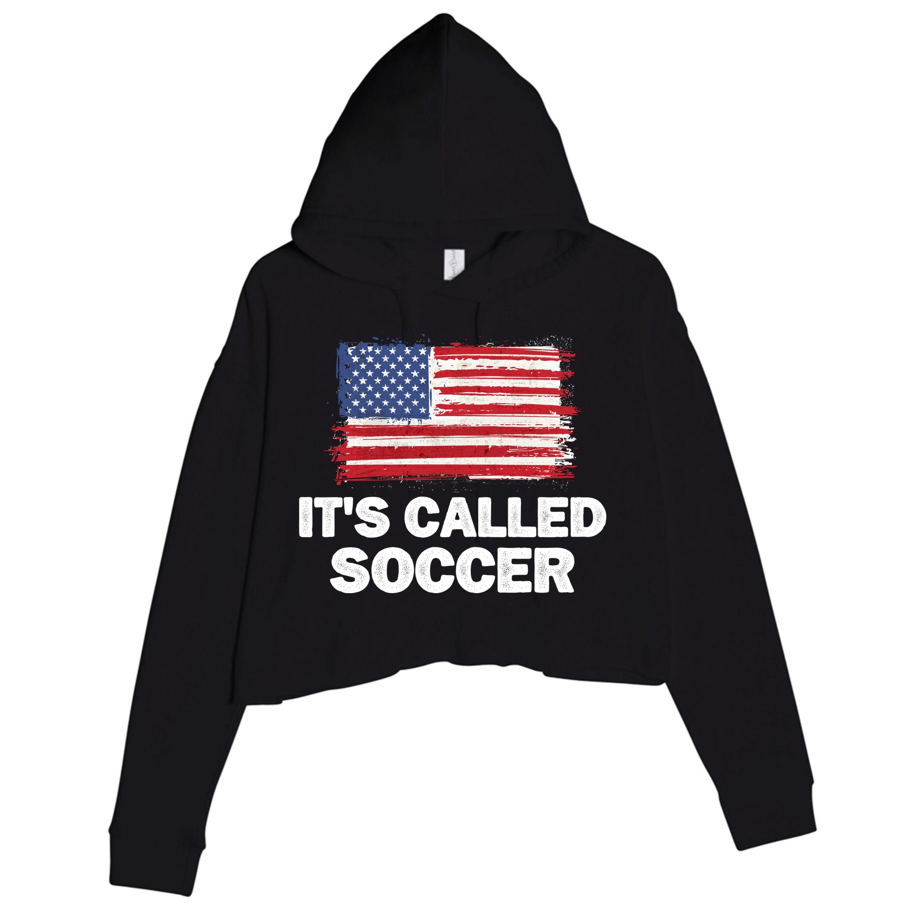 It's Called Soccer World Usa Football Cup Crop Fleece Hoodie