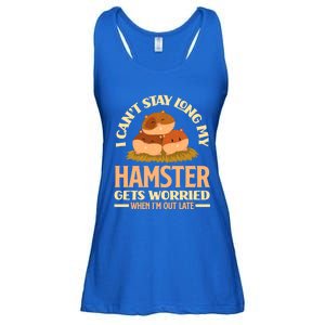 I Can't Stay Long My Hamster Gets Worried Funny Hamster Gift Ladies Essential Flowy Tank