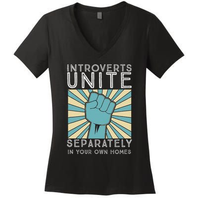 Introverts Combine Separately In Your Houses Women's V-Neck T-Shirt