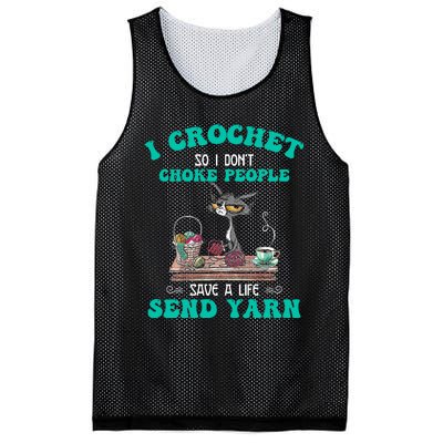 I Crochet So I Don't Choke People Save A Life Send Yarn Cat Mesh Reversible Basketball Jersey Tank