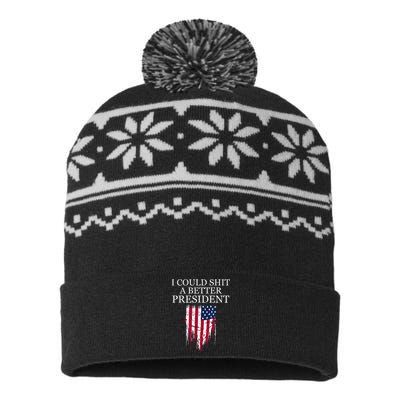 I Could Shit A Better President Funny USA-Made Snowflake Beanie