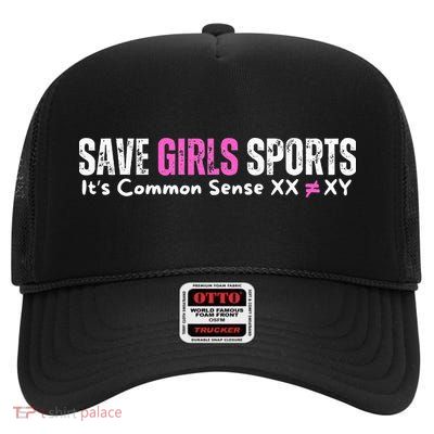 ItS Common Sense Xx Xy Save Girl Sports High Crown Mesh Back Trucker Hat