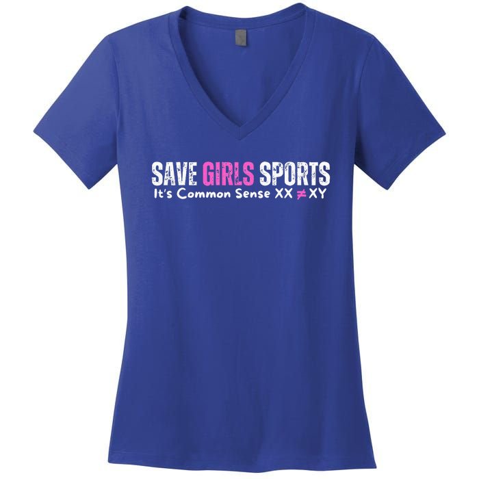 ItS Common Sense Xx Xy Save Girl Sports Women's V-Neck T-Shirt