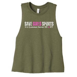 ItS Common Sense Xx Xy Save Girl Sports Women's Racerback Cropped Tank