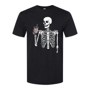 Iced Coffee Skeleton Drinking Halloween Skull Softstyle CVC T-Shirt