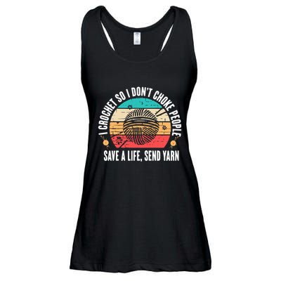 I Crochet So I DonT Choke People Save A Life Send Yarn Ladies Essential Flowy Tank