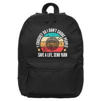 I Crochet So I DonT Choke People Save A Life Send Yarn 16 in Basic Backpack
