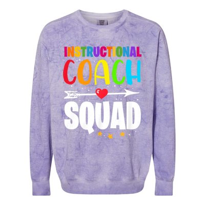 Instructional Coach Squad Teacher Back To School Matching Colorblast Crewneck Sweatshirt