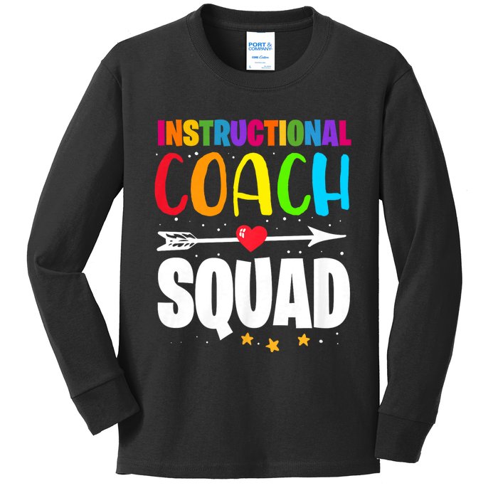 Instructional Coach Squad Teacher Back To School Matching Kids Long Sleeve Shirt