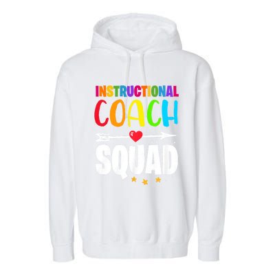 Instructional Coach Squad Teacher Back To School Matching Garment-Dyed Fleece Hoodie