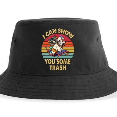 I Can Show You Some Trash Funny Raccoon Vintage Lovers Sustainable Bucket Hat