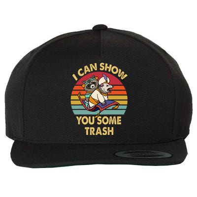 I Can Show You Some Trash Funny Raccoon Vintage Lovers Wool Snapback Cap