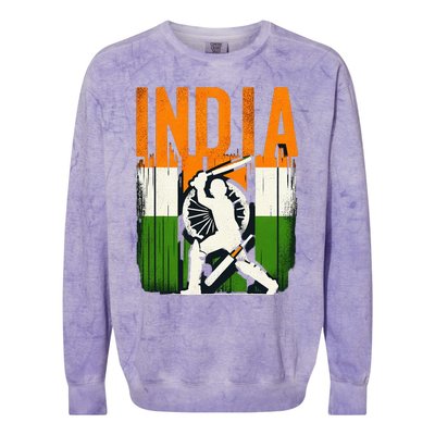 India Cricket Supporters Jersey Indian Cricket Fans Colorblast Crewneck Sweatshirt