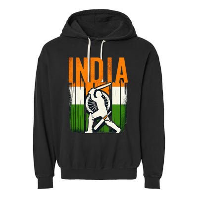 India Cricket Supporters Jersey Indian Cricket Fans Garment-Dyed Fleece Hoodie