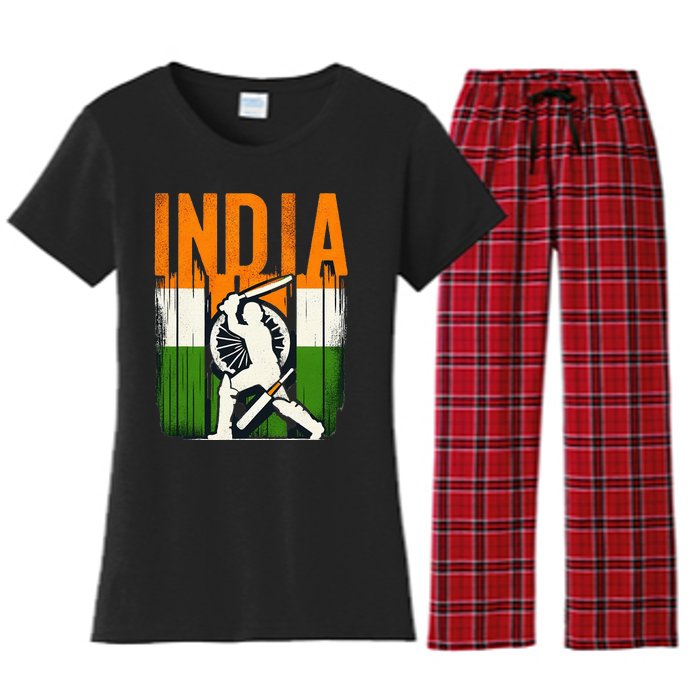 India Cricket Supporters Jersey Indian Cricket Fans Women's Flannel Pajama Set