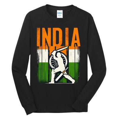 India Cricket Supporters Jersey Indian Cricket Fans Tall Long Sleeve T-Shirt