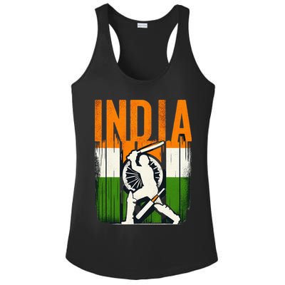 India Cricket Supporters Jersey Indian Cricket Fans Ladies PosiCharge Competitor Racerback Tank