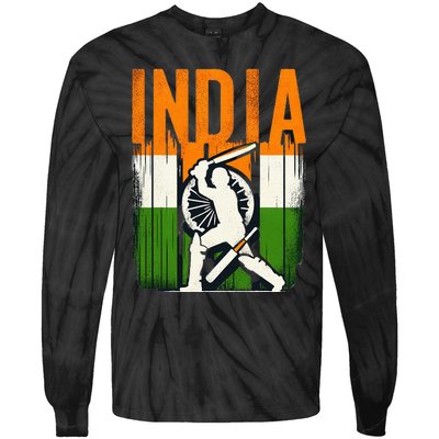 India Cricket Supporters Jersey Indian Cricket Fans Tie-Dye Long Sleeve Shirt