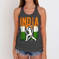 India Cricket Supporters Jersey Indian Cricket Fans Women's Knotted Racerback Tank