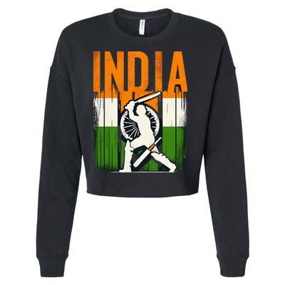 India Cricket Supporters Jersey Indian Cricket Fans Cropped Pullover Crew