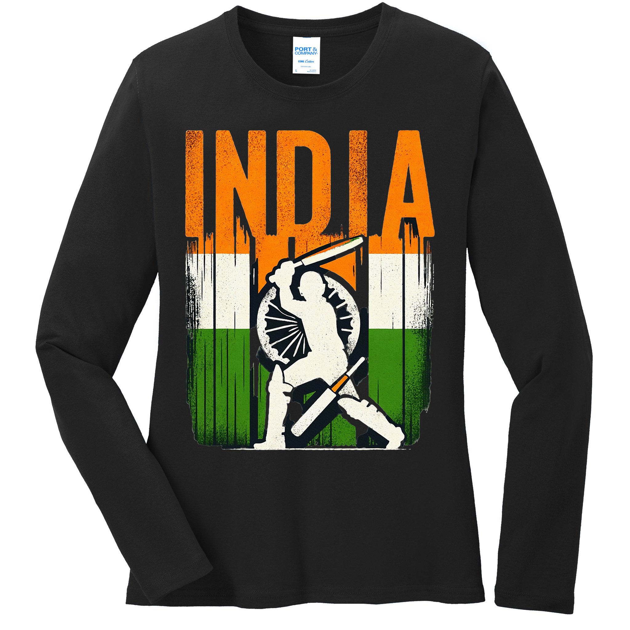 India Cricket Supporters Jersey Indian Cricket Fans Ladies Long Sleeve Shirt