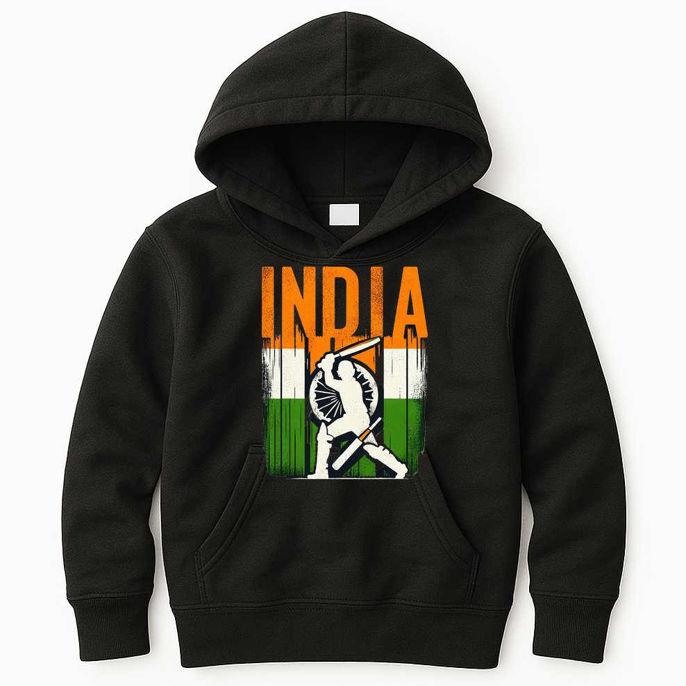 India Cricket Supporters Jersey Indian Cricket Fans Kids Hoodie