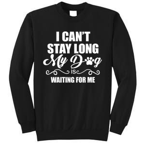 I CanT Stay Long. My Dog Is Waiting For Me Funny Dog Lover Sweatshirt