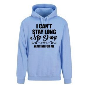 I CanT Stay Long. My Dog Is Waiting For Me Funny Dog Lover Unisex Surf Hoodie